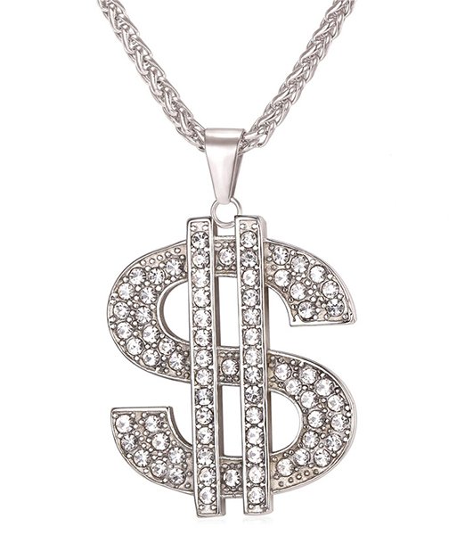 U7-US-Dollar-Money-Necklace-Pendant-316L-Stainless-Steel-Gold-Color-Chain-For-Women-Men-Rhinestone_316L Stainless Steel